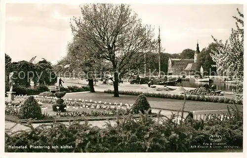 AK / Ansichtskarte Halmstad Planterin och slottet Halmstad