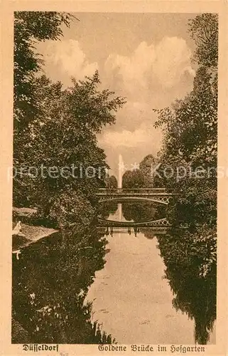 AK / Ansichtskarte Duesseldorf Goldene Bruecke Hofgarten Duesseldorf