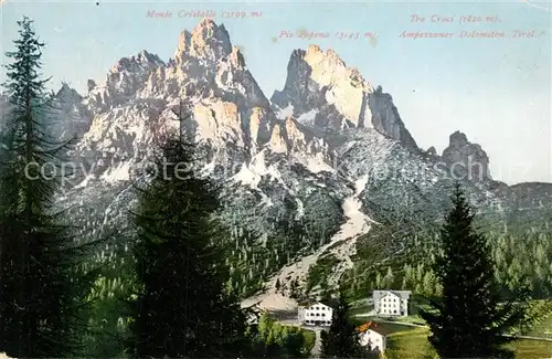 AK / Ansichtskarte Dolomiti Monte Cristallo Piz Popena Tre Croci Ampessaner Dolomiten Dolomiti