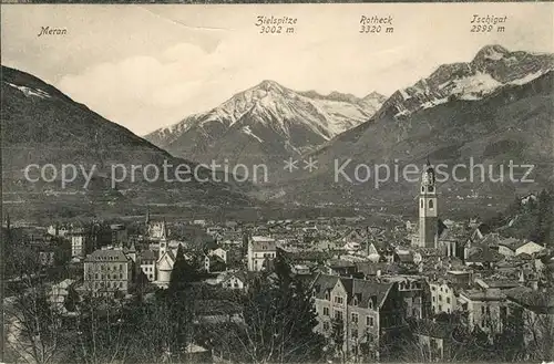 AK / Ansichtskarte Meran_Merano mit Zielspitze Rotheck Ischigat Meran Merano