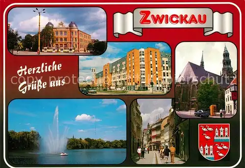 AK / Ansichtskarte Zwickau_Sachsen Georgengymnasium Hotel und Wohnhaus Leipziger Strasse  Zwickau Sachsen