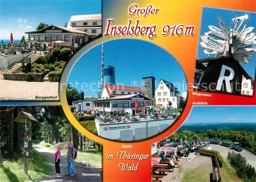 AK / Ansichtskarte Grosser_Inselsberg Berggasthof Gipfel Rennsteig  Grosser Inselsberg