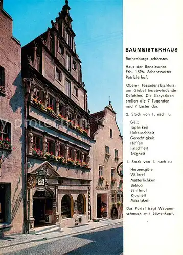 AK / Ansichtskarte Rothenburg_Tauber Baumeisterhaus  Rothenburg Tauber