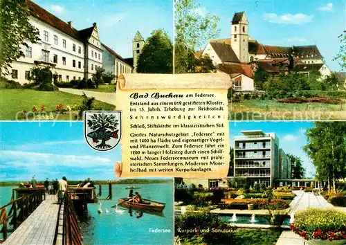 AK / Ansichtskarte Bad_Buchau_Federsee Schloss Kurpark Sanatorium  Bad_Buchau_Federsee