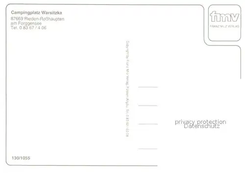 AK / Ansichtskarte Rosshaupten_Forggensee Camping Warsitzka Fliegeraufnahme Rosshaupten Forggensee