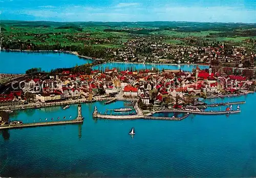 AK / Ansichtskarte Lindau_Bodensee Fliegeraufnahme Lindau Bodensee