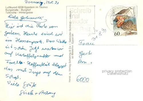 AK / Ansichtskarte Eppstein_Taunus Burgstrasse Burghof Talkirche Hintergasse  Eppstein_Taunus