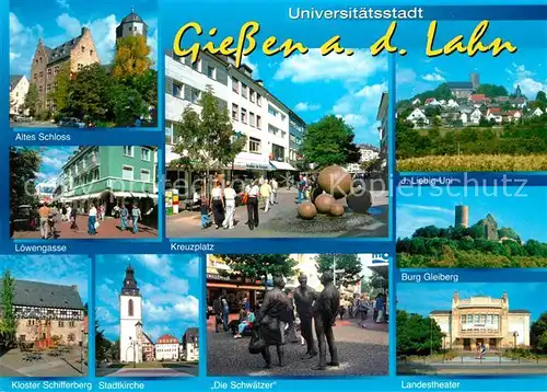 AK / Ansichtskarte Giessen_Lahn Loewengasse J. Liebig Uni Landestheater Kreuzplatz  Giessen_Lahn