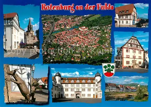 AK / Ansichtskarte Rotenburg_Fulda Fliegeraufnahme Ortsansichten Rotenburg Fulda