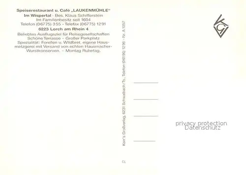 AK / Ansichtskarte Lorch_Rheingau Laukenmuehle Lorch Rheingau