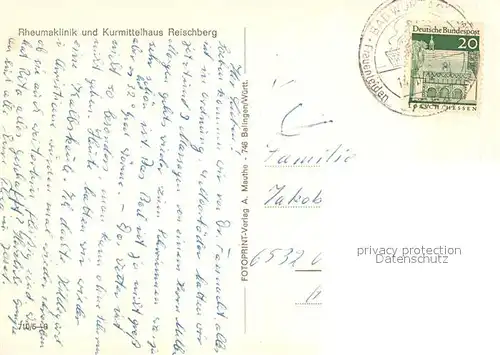 AK / Ansichtskarte Bad_Wurzach Rheumaklinik Bad_Wurzach