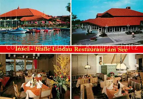 AK / Ansichtskarte Lindau_Bodensee Insel Halle Restaurant am See Lindau Bodensee