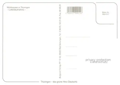 AK / Ansichtskarte Muehlhausen_Thueringen Fliegeraufnahme Muehlhausen Thueringen