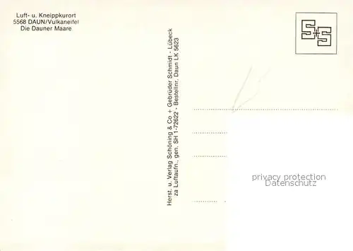 AK / Ansichtskarte Daun_Eifel Fliegeraufnahme Dauner Maare Daun_Eifel