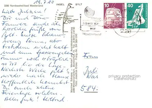 AK / Ansichtskarte Westerland_Sylt Fliegeraufnahme Westerland_Sylt