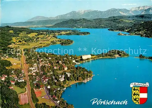 AK / Ansichtskarte Poertschach_Woerthersee Fliegeraufnahme Maria Woerth Karawanken Poertschach Woerthersee