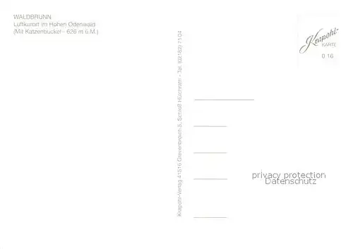 AK / Ansichtskarte Waldbrunn_Odenwald Katholische Kirche Fliegeraufnahme Aussichtsturm Katzenbuckel Waldbrunn Odenwald