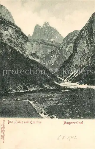 AK / Ansichtskarte Ampezzothal Drei Zinnen und Rienzthal Ampezzothal