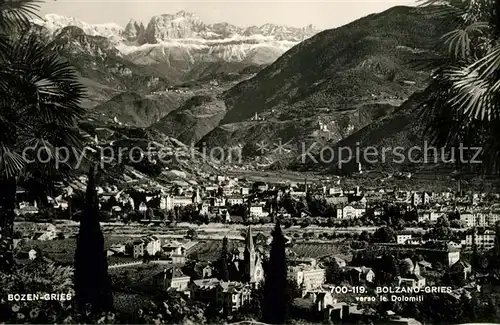 AK / Ansichtskarte Bozen_Gries Panorama mit Dolomiten Bozen Gries