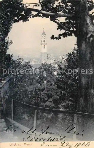AK / Ansichtskarte Meran_Merano Teilansicht mit Kirche Meran Merano