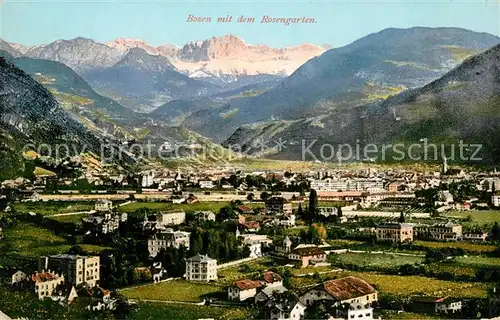 AK / Ansichtskarte Bozen_Suedtirol mit Rosengarten Bozen Suedtirol