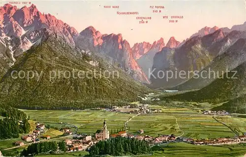 AK / Ansichtskarte Toblach_Suedtirol mit Dolomiten und Ampezzotal Toblach_Suedtirol