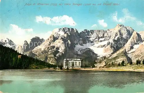 AK / Ansichtskarte Lago_di_Misurina verso Sorapis col Grand Hotel Lago_di_Misurina