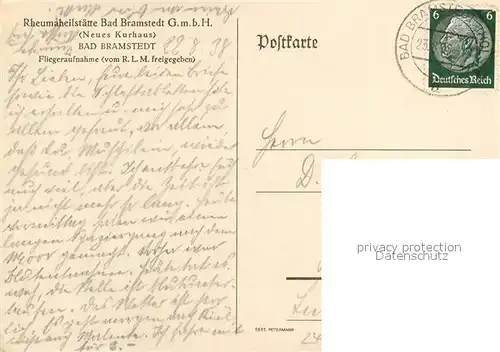 AK / Ansichtskarte Bad_Bramstedt Rheumaheilstaette Neues Kurhaus Fliegeraufnahme Bad_Bramstedt