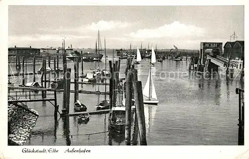 AK / Ansichtskarte Glueckstadt Aussenhafen Glueckstadt