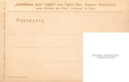 AK / Ansichtskarte Uglei_See Durchblick vom Forsthaus auf den See Uglei_See