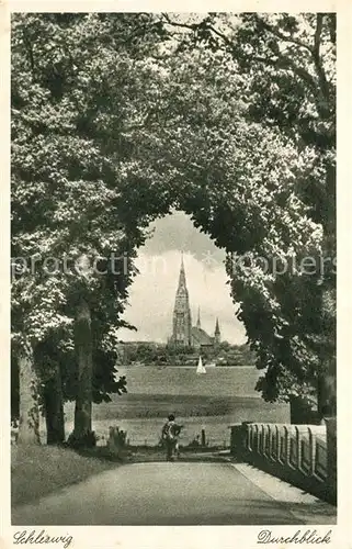 AK / Ansichtskarte Schleswig_Schlei Blick zur Kirche Schleswig_Schlei