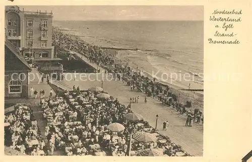 AK / Ansichtskarte Westerland_Sylt Strand Promenade Westerland_Sylt