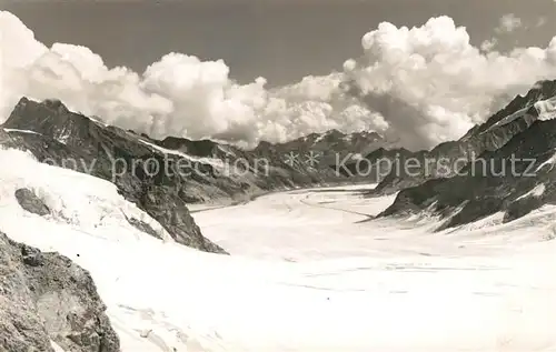 AK / Ansichtskarte Jungfraujoch mit Aletschgletscher Jungfraujoch