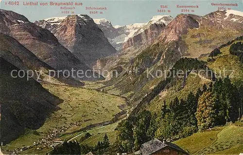 AK / Ansichtskarte Linthal_Glarus Blick von Braunwald Linthal_Glarus
