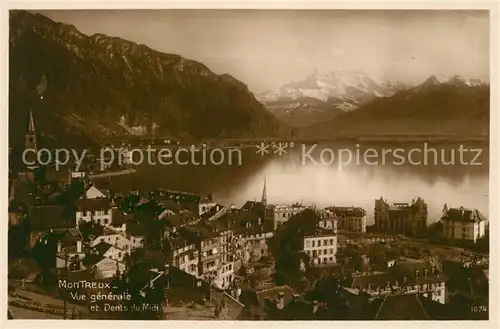 AK / Ansichtskarte Montreux_VD Vue generale et Dents du Midi Montreux VD