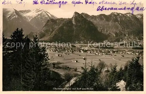 AK / Ansichtskarte Oberammergau mit Not und Kofel Oberammergau