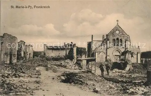 AK / Ansichtskarte Sainte_Marie_a_Py Zerstoertes Dorf im WK1 Sainte_Marie_a_Py
