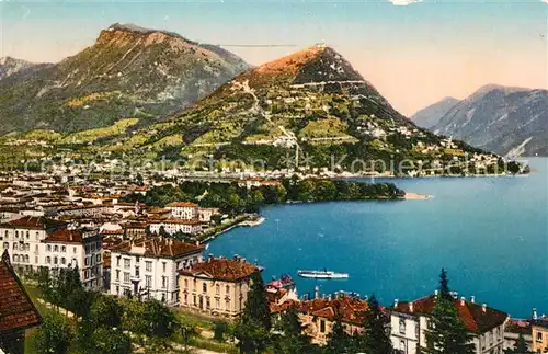 AK / Ansichtskarte Lugano_Lago_di_Lugano e Monte Bre Lugano_Lago_di_Lugano