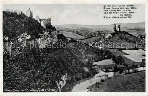 AK / Ansichtskarte Bad_Koesen Rudelsburg und Saaleck Bad_Koesen