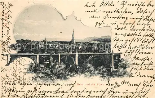 AK / Ansichtskarte Bern_BE Stadtblick mit Bruecke Bern_BE