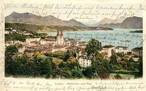 AK / Ansichtskarte Luzern_LU Hofkirche und Rigi Luzern_LU