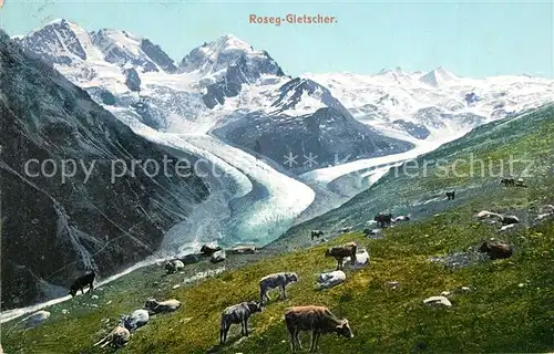 AK / Ansichtskarte Roseg Gletscher Panorama Roseg Gletscher