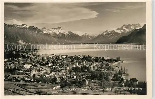 AK / Ansichtskarte Vevey_VD Vue generale Dents du Midi et Dents de Morcles Vevey_VD