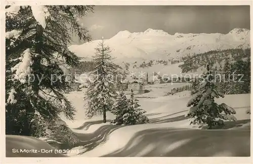AK / Ansichtskarte St_Moritz_Dorf_GR Winterpanorama St_Moritz_Dorf_GR