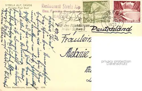 AK / Ansichtskarte Davos_GR Restaurant Strela Alp  Davos_GR