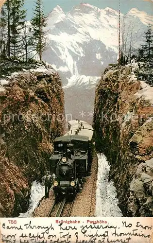 AK / Ansichtskarte Meiringen_BE Brueningbahn Passhoehe Meiringen BE