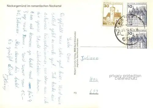 AK / Ansichtskarte Neckargemuend  Neckargemuend