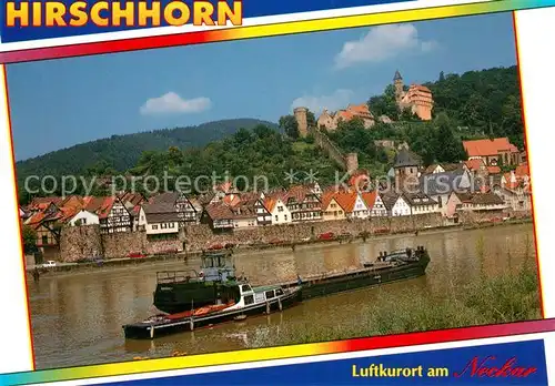 AK / Ansichtskarte Hirschhorn_Neckar Frachtschiff  Hirschhorn Neckar