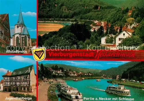 AK / Ansichtskarte Neckarsteinach Jugendherberge Vier Burgen Schleuse  Neckarsteinach