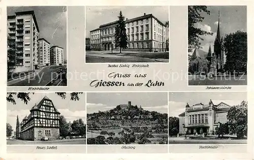 AK / Ansichtskarte Giessen_Lahn Neues Schloss Johanneskirche Justus Liebig Hochschule Giessen_Lahn